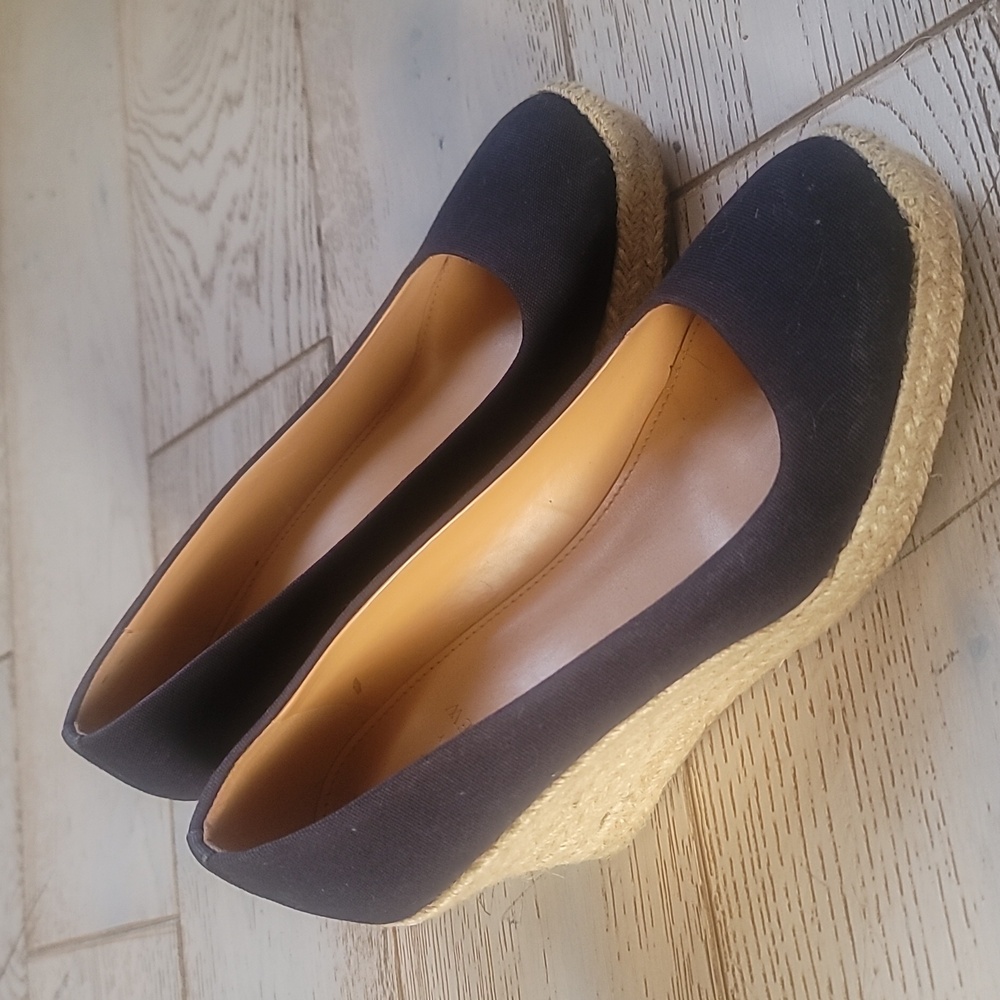 J by J Crew Espadrilles Wedge Sandals in Deep Navy Size 7